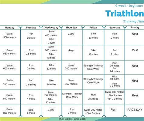 6 Week Beginner Triathlon Training Plan – The Healthy Home Cook