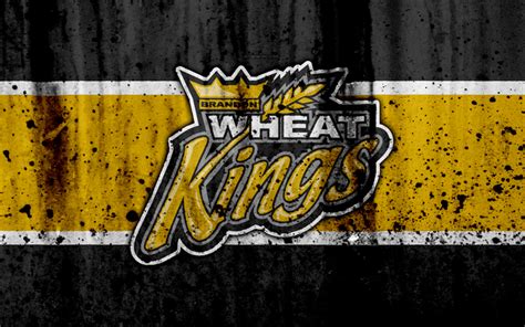 Download wallpapers Brandon Wheat Kings, 4k, grunge, WHL, hockey, art, Canada, logo, stone ...