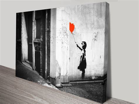 Banksy There is Always Hope Balloon Girl Black & White Print on Canvas