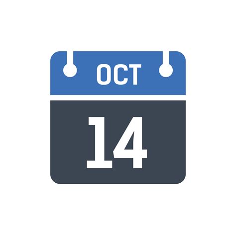 October 14 Date of Month Calendar 5261054 Vector Art at Vecteezy