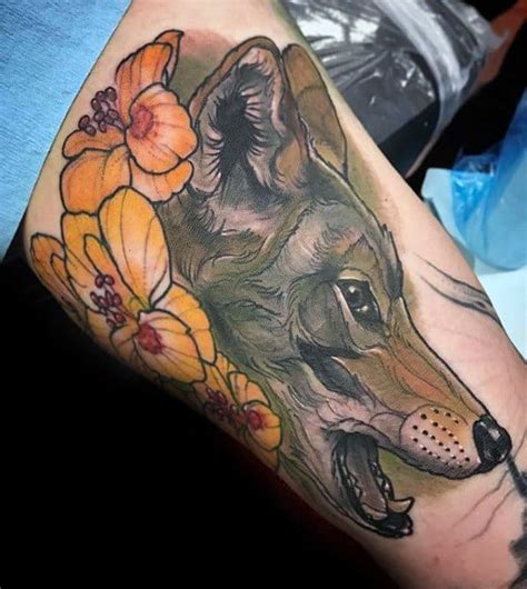 60 Coyote Tattoos For Men - Canis Latrans Design Ideas