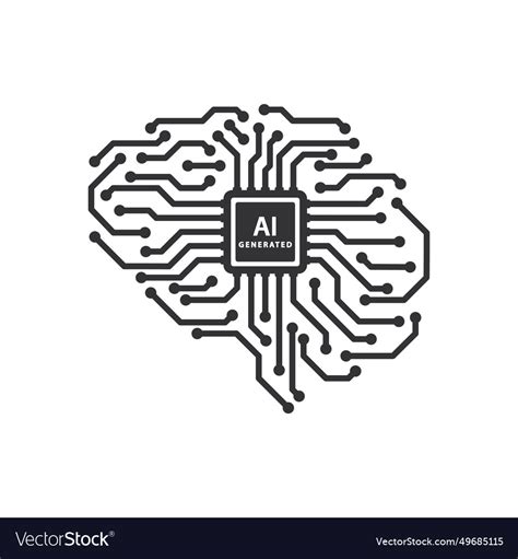 Artificial intelligence brain logo Royalty Free Vector Image