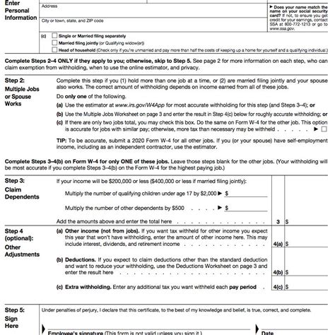 W4 Form 2 Dependents - New Form