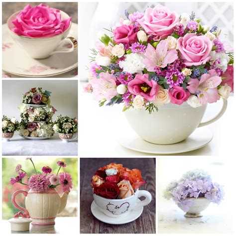 Flower Arrangements in Cups