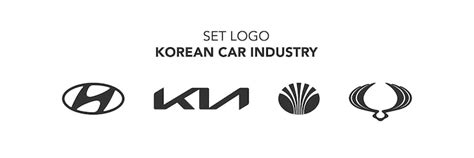 Premium Vector | Korean car industry Set top logo Hyundai Kia Daewoo and SsangYong Vector ...