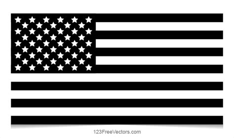 Black and White American Flag