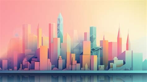 Premium AI Image | A colorful cityscape with a pink background and a ...