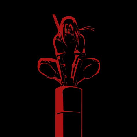 Itachi Uchiha Wallpaper 4K, Black background, Samurai, Ninja