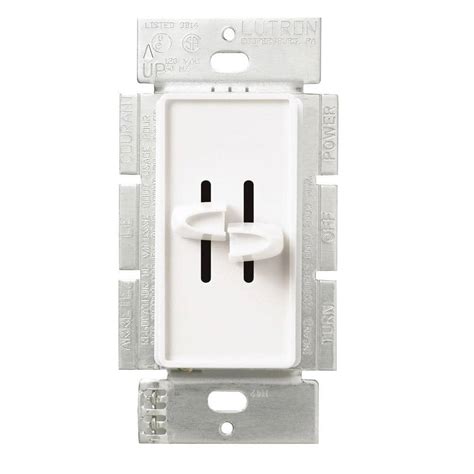 Lutron Skylark 300-Watt Single-Pole Dual Slide to Off Dimmer - White-S2-LH-WH - The Home Depot