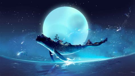 1920x1080 Resolution Fantasy Whale HD 1080P Laptop Full HD Wallpaper - Wallpapers Den