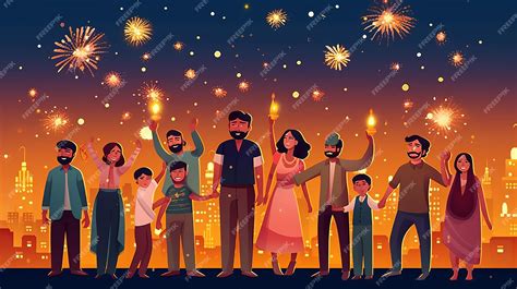 Premium AI Image | Happy indian family celebrating Diwali festival ...