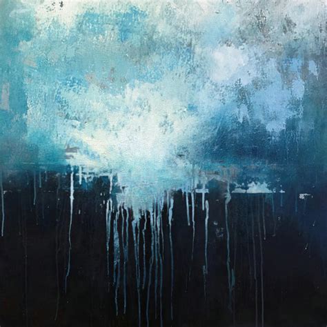 Large Blue Abstract Art Sky Landscape Oil Painting,Black Abstract Oil ...