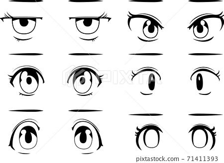 Anime-style eyes Cute beautiful girl Anime... - Stock Illustration [71411393] - PIXTA