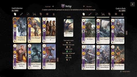 Skellige Gwent Deck - list of cards and strategy - The Witcher 3: Blood and Wine Game Guide ...