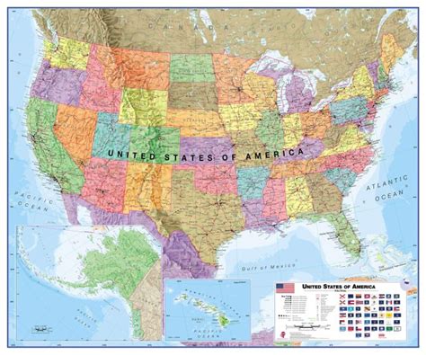 Huge Political USA Wall Map (Laminated)