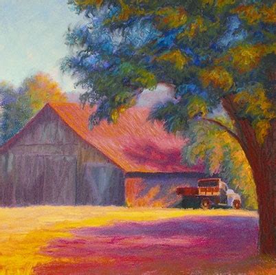 Rural Idyll -- A landscape with barn and truck | Charlotte Herczfeld - Blog