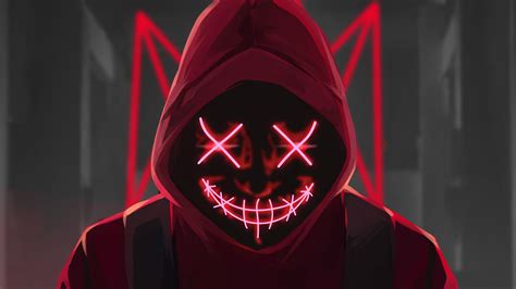 1920x1080 Red Mask Neon Eyes 4k Laptop Full HD 1080P ,HD 4k Wallpapers ...