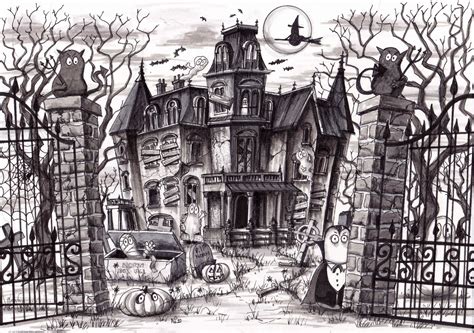 Haunted House Sketch at PaintingValley.com | Explore collection of Haunted House Sketch