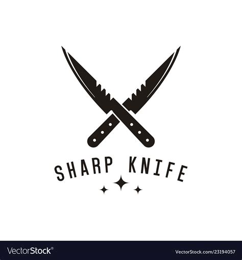 Sharp knife logo design inspiration Royalty Free Vector