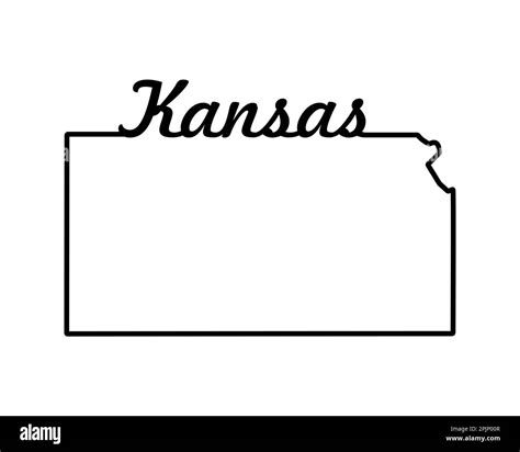 Kansas state map. US state map. Kansas outline symbol. Retro typography. Vector illustration ...