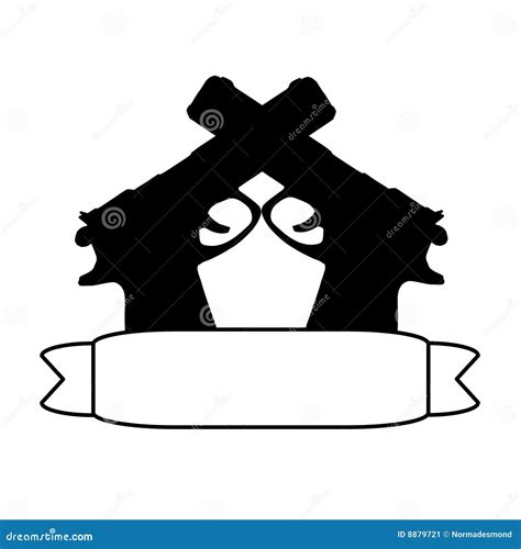 Two guns stock illustration. Illustration of banners, guns - 8879721