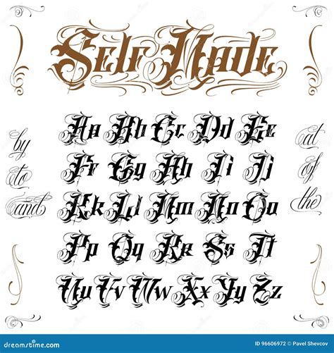 Cursive Gangster Old English Letters