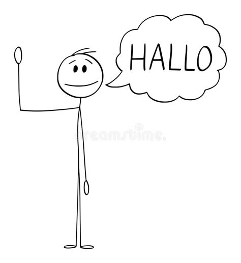 Person or Man Waving His Hand and Saying Greeting Hallo in German ...