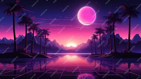 Premium Photo | Aesthetic synthwave wallpaper