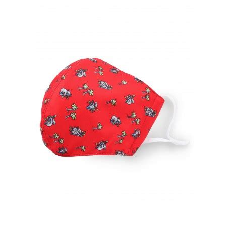 Koala Bear Print Face Mask | Red Designer Animal Print Mask with Filter | Bows-N-Ties.com