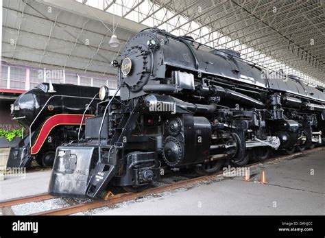 Norfolk and Western Class J 611 and Class A 1218 steam locomotives at the Virginia Museum of ...