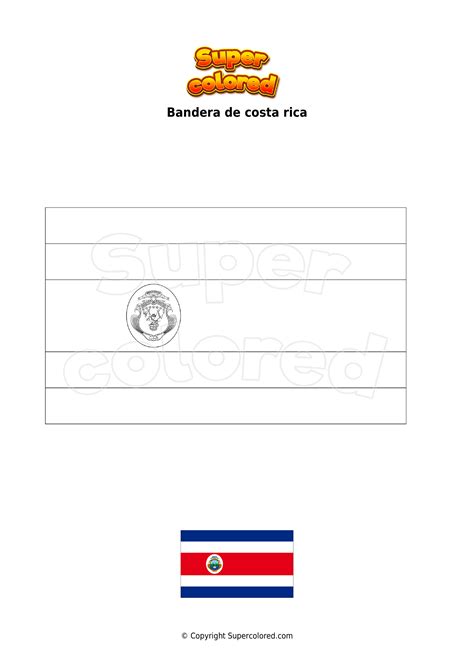 Dibujo para colorear Bandera de costa rica - Supercolored.com