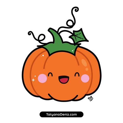 How to draw easy and cute Halloween pumpkin step-by-step