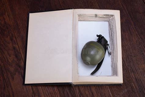 Hand Grenade Hidden in a Book Stock Photo - Image of bomb, buck: 191947958