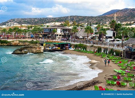 Hotel Beach in Hersonissos, Crete Editorial Photography - Image of hotel, resort: 59448232