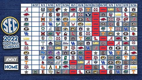 2022 SEC Football Schedule - The Vicksburg Post | The Vicksburg Post