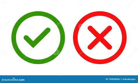 Tick and cross icon stock vector. Illustration of black - 135858566