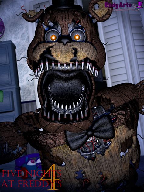 FNaF 4 Nightmare Freddy Poster | Blender Render : r/fivenightsatfreddys