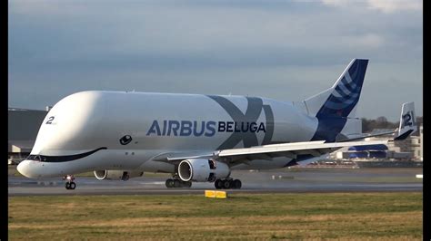 New | Amazing Super Transporter Airbus Beluga XL Landing at Airbus Factory Hamburg in 4K - YouTube