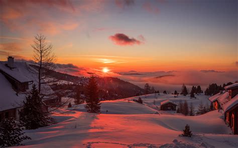 4K Snow Sunset Wallpapers - Top Free 4K Snow Sunset Backgrounds - WallpaperAccess