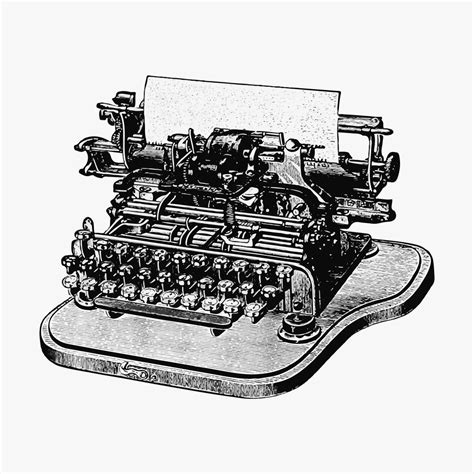 Vintage Victorian style retro typewriter | Premium Vector Illustration ...