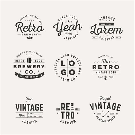 Vintage Badge Retro Brand Name Icon Badges Company Label And Hipster ...