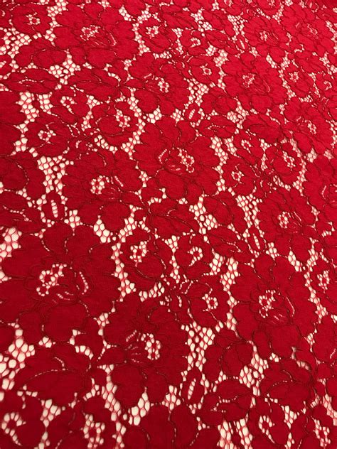 Red lace fabric - Guipure lace - lace fabric from Imperiallace.com