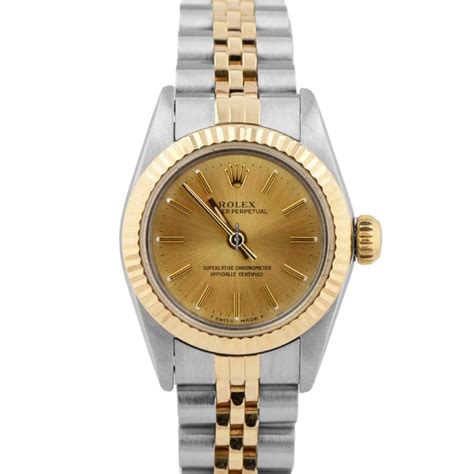 Rolex Ladies Rolex Oyster Perpetual 24mm Two-Tone Gold... for $3,693 for sale from a Trusted ...