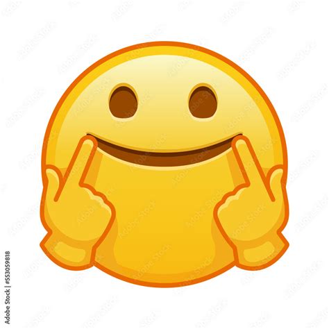 Fake smile face Large size of yellow emoji smile Stock Vector | Adobe Stock