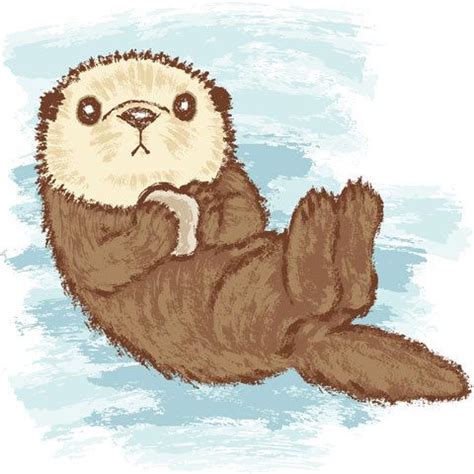 Easy Cute Sea Otter Drawing This sea otter is so cute