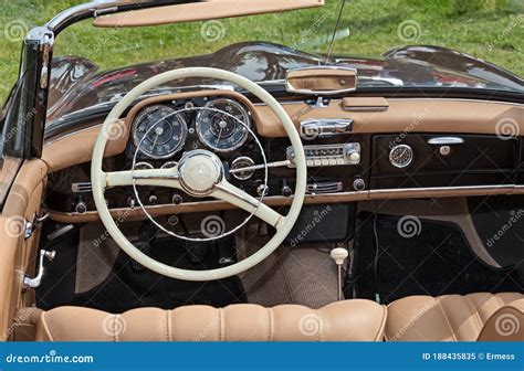 Interior of a Vintage Mercedes 190 SL Cabrio W121 Editorial Image - Image of mercedes ...