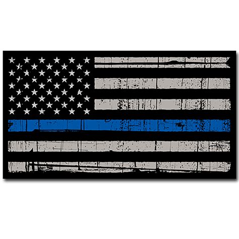 Thin Blue Line Police Distressed American Flag Sticker Decal Ï¾– Blue ...