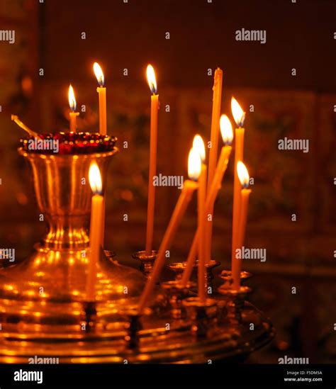 Candles in Orthodox Church Stock Photo - Alamy