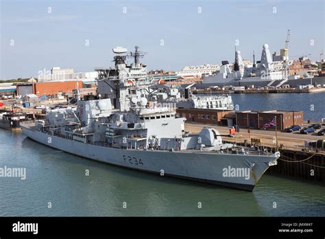 HMS Iron Duke F234, a type 23 frigate, moored in Portsmouth Naval Dockyard, Portsmouth UK Stock ...