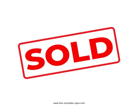 Printable Sold Sign – Free Printable Signs